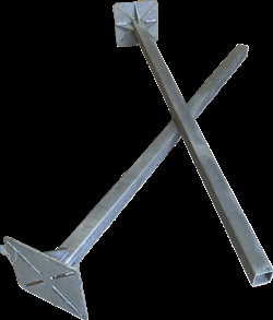 Pfosten 2,10 m, 70x70 mm mit großer Fußplatte
